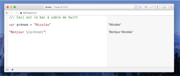 Le Playground de Xcode, une interface parfaite pour apprendre le Swift. Depuis le début, Apple a beaucoup insisté sur l’aspect pédagogique de son langage.
