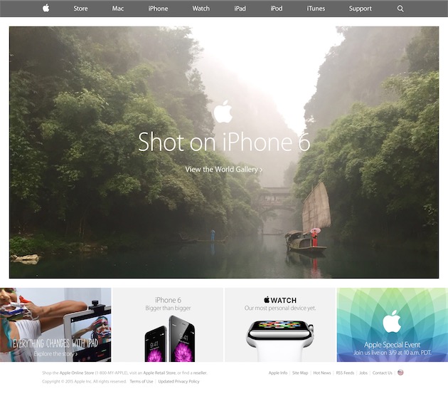 Le lancement de la campagne « Photographié avec l’iPhone 6 »,le 1er mars 2015.