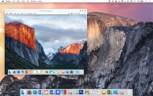 Parallels Desktop 11 est « prêt » pour OS X El Capitan : les machines virtuelles OS X El Capitan fonctionnent aussi bien que les machines virtuelles OS X Yosemite, même s’il serait temps que les « cartes graphiques virtuelles » assurent la transparence, mais le service client de Parallels n’assure pas encore leur suivi.