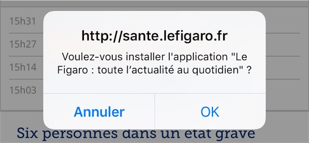 Cette boîte de dialogue est générée par iOS, non pas par le site web. Dans ce cas de figure, on a les contrôles complètement bloqués, puisque c’est au niveau du système et non du site web.