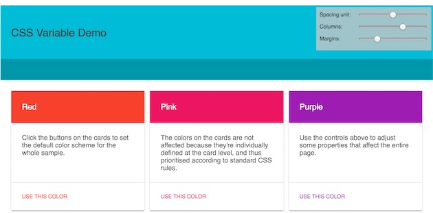 Google a publié une page qui présente l’un des intérêts des variables CSS : changer la couleur d’un élément en un clic.