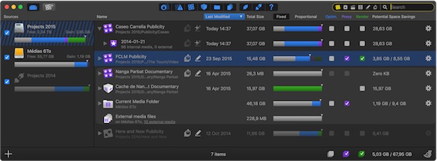 Final Cut Library Manager 3 en action — Cliquer pour agrandir