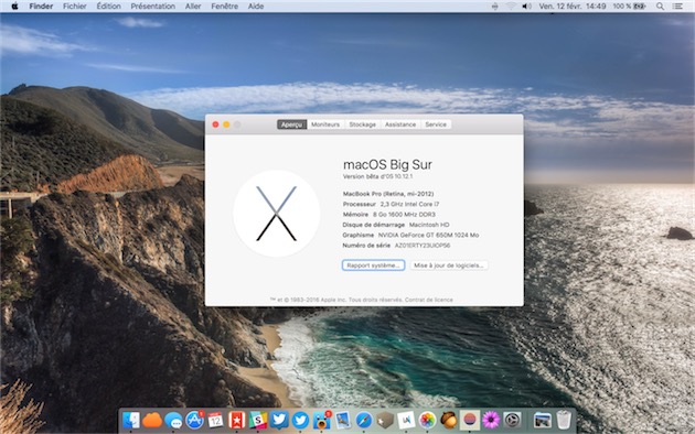 Nous, on a déjà mis une pièce sur « macOS Big Sur »… (lire : Ce que lon souhaite dans OS X 10.12)