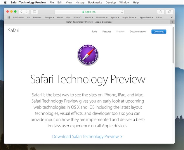 safari technology preview and el capitain