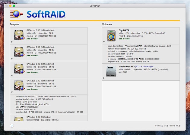 SoftRAID 5.5 est traduit en français