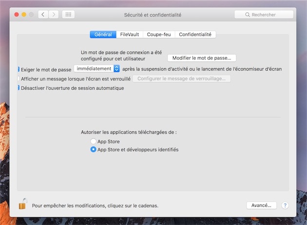macOS Sierra ne propose plus d’ouvrir les applications téléchargées depuis internet, sans certificat d’Apple. — Cliquer pour agrandir