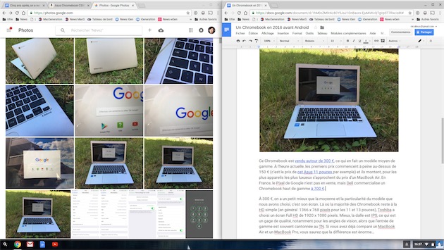 Qui a dit qu’on ne pouvait avoir qu’une tâche à la fois sur un Chromebook ? — Cliquer pour agrandir