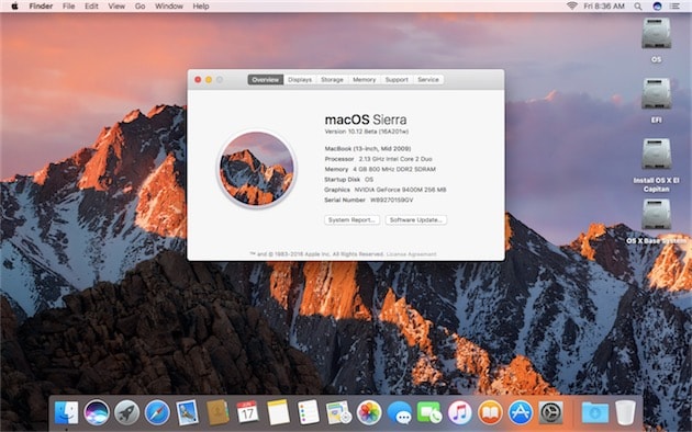 current version of mac os x 10.12