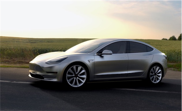 La future Model 3, première voiture « abordable » de Tesla.