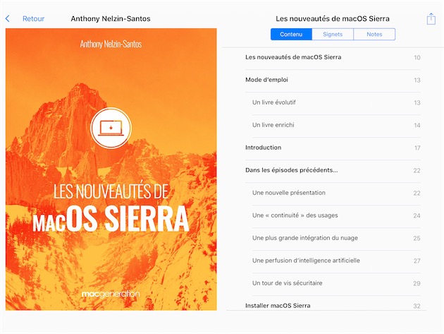 Avant de précommander Les nouveautés de macOS Sierra, vous pouvez télécharger un extrait0 d’une cinquantaine de pages contenant notamment un guide d’installation.