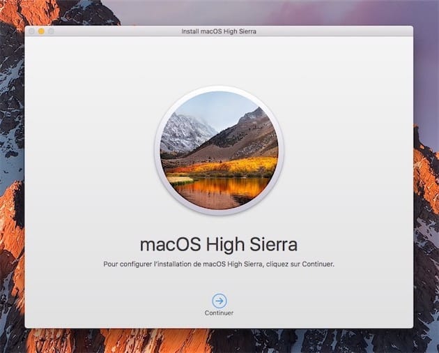 Le programme d’installation de macOS High Sierra.