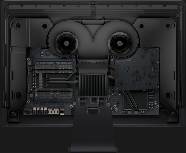 Les entrailles de l’iMac Pro. Image Apple.