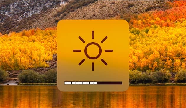 macOS affiche ce panneau quand on change la luminosité d’un écran Apple. Cliquer pour agrandir