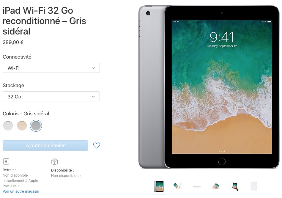 11€25 sur Apple 9.7-inch iPad Wi-Fi - 6ème génération - tablette